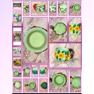 Vintage Resin Miniature Bird Teacups Set Of 5